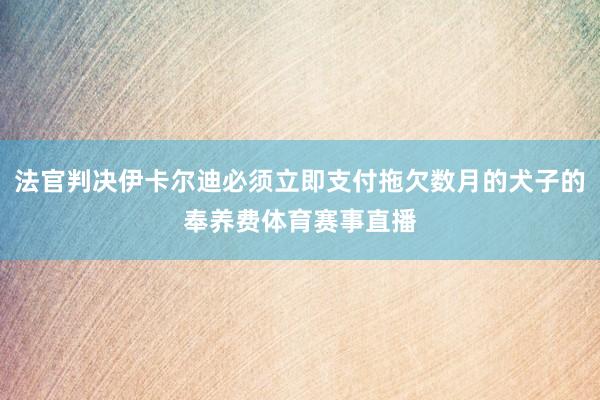 法官判决伊卡尔迪必须立即支付拖欠数月的犬子的奉养费体育赛事直播
