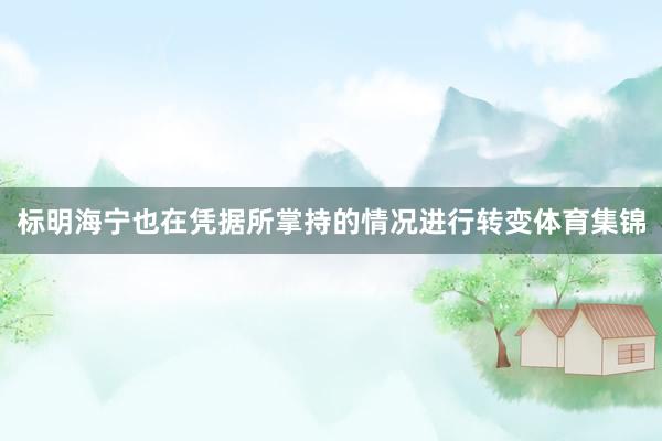 标明海宁也在凭据所掌持的情况进行转变体育集锦