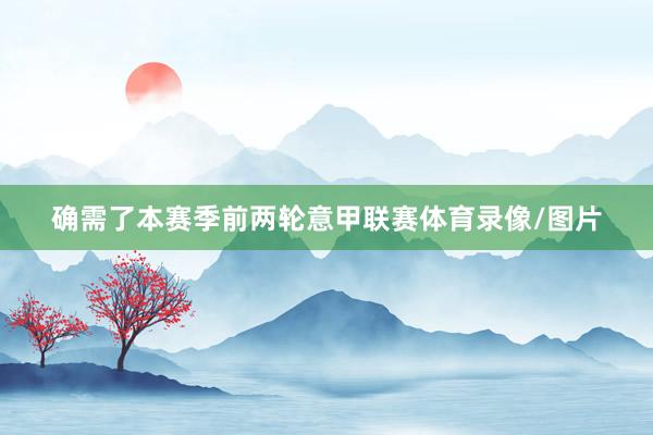 确需了本赛季前两轮意甲联赛体育录像/图片