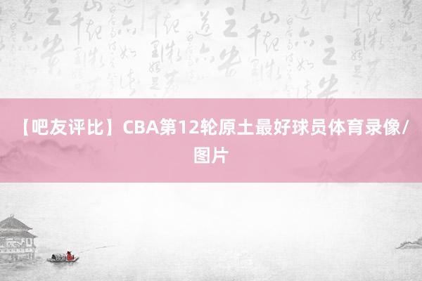 【吧友评比】CBA第12轮原土最好球员体育录像/图片