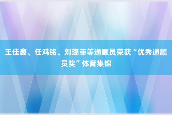 王佳鑫、任鸿铭、刘璐菲等通顺员荣获“优秀通顺员奖”体育集锦