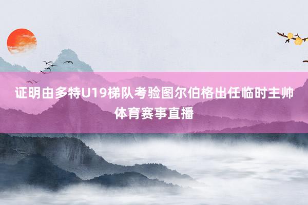 证明由多特U19梯队考验图尔伯格出任临时主帅体育赛事直播