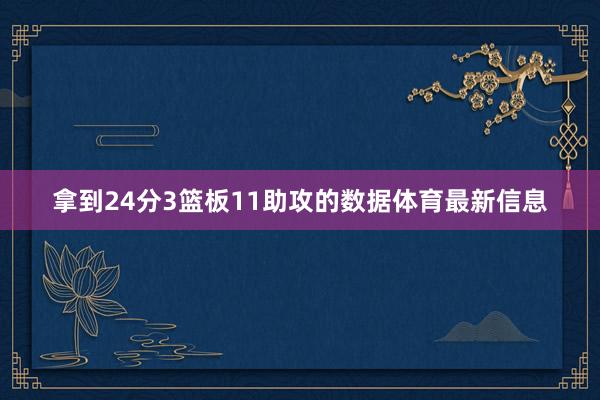 拿到24分3篮板11助攻的数据体育最新信息