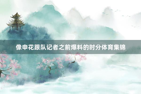 像申花跟队记者之前爆料的时分体育集锦