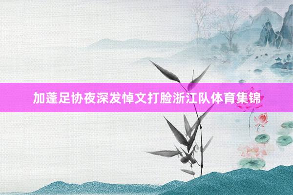 加蓬足协夜深发悼文打脸浙江队体育集锦